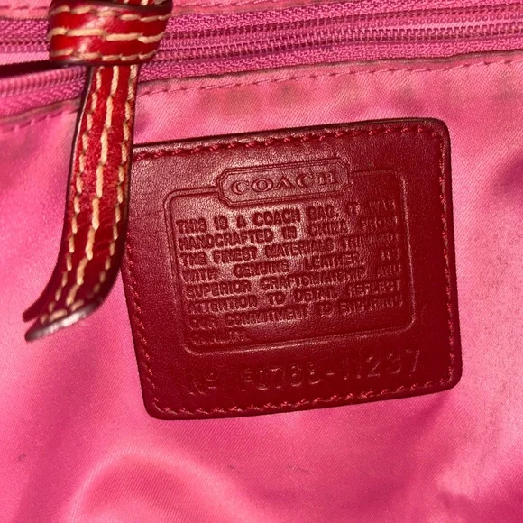 Coach Tan and Pink Signature Tote - Picture 5 of 9